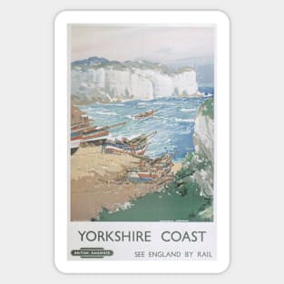 Yorkshire Coast - BR - Vintage Railway Travel Poster - 1948-1965 Sticker